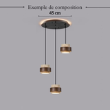 Suspension SATURNE en pierre naturelle et bois | Style scandinave