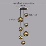 Suspension en verre soufflé style boule de lave | Création modulable