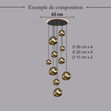 Suspension en verre soufflé style boule de lave | Création modulable