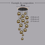Suspension en verre soufflé style boule de lave | Création modulable