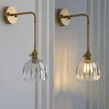 Applique murale vintage en verre nervuré | Luminaire suspendu ou fixe A Transparent