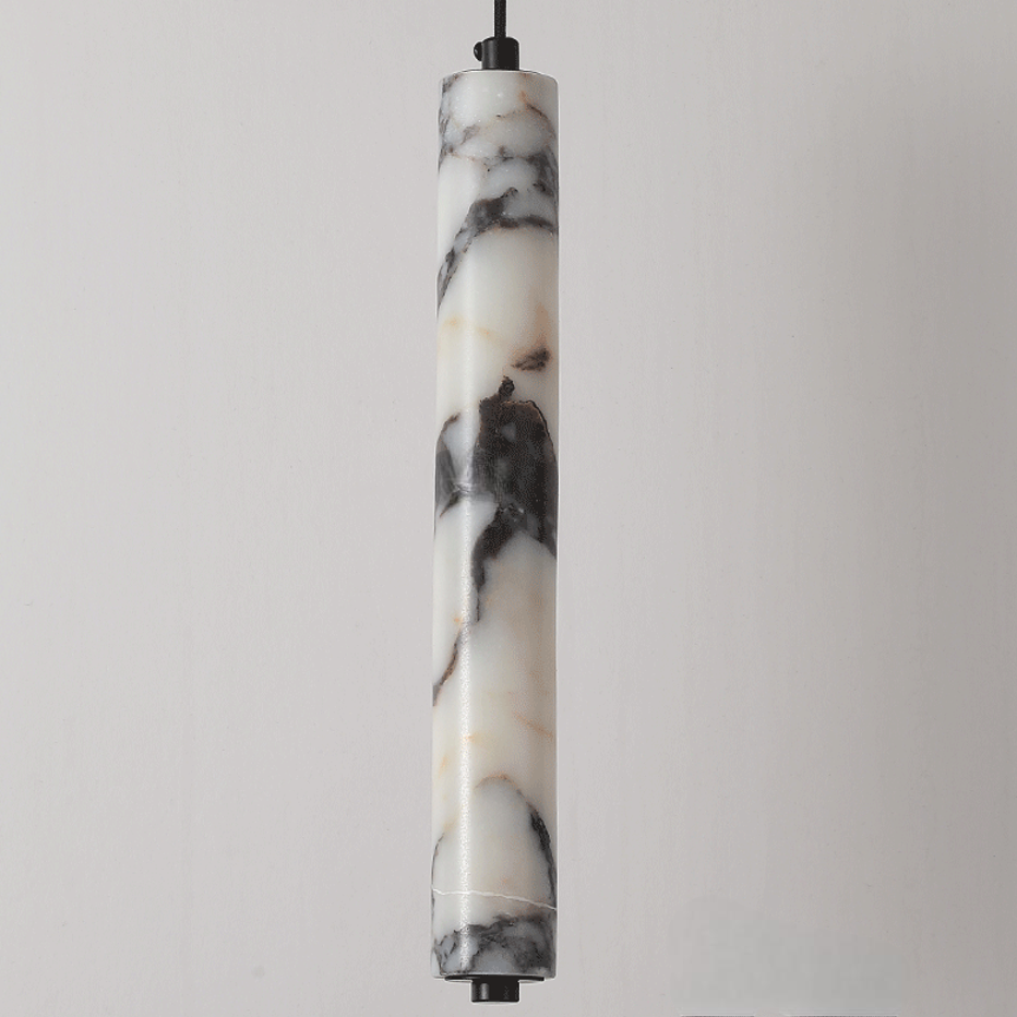 Suspension cylindrique en marbre | Luminaire chic & élégant