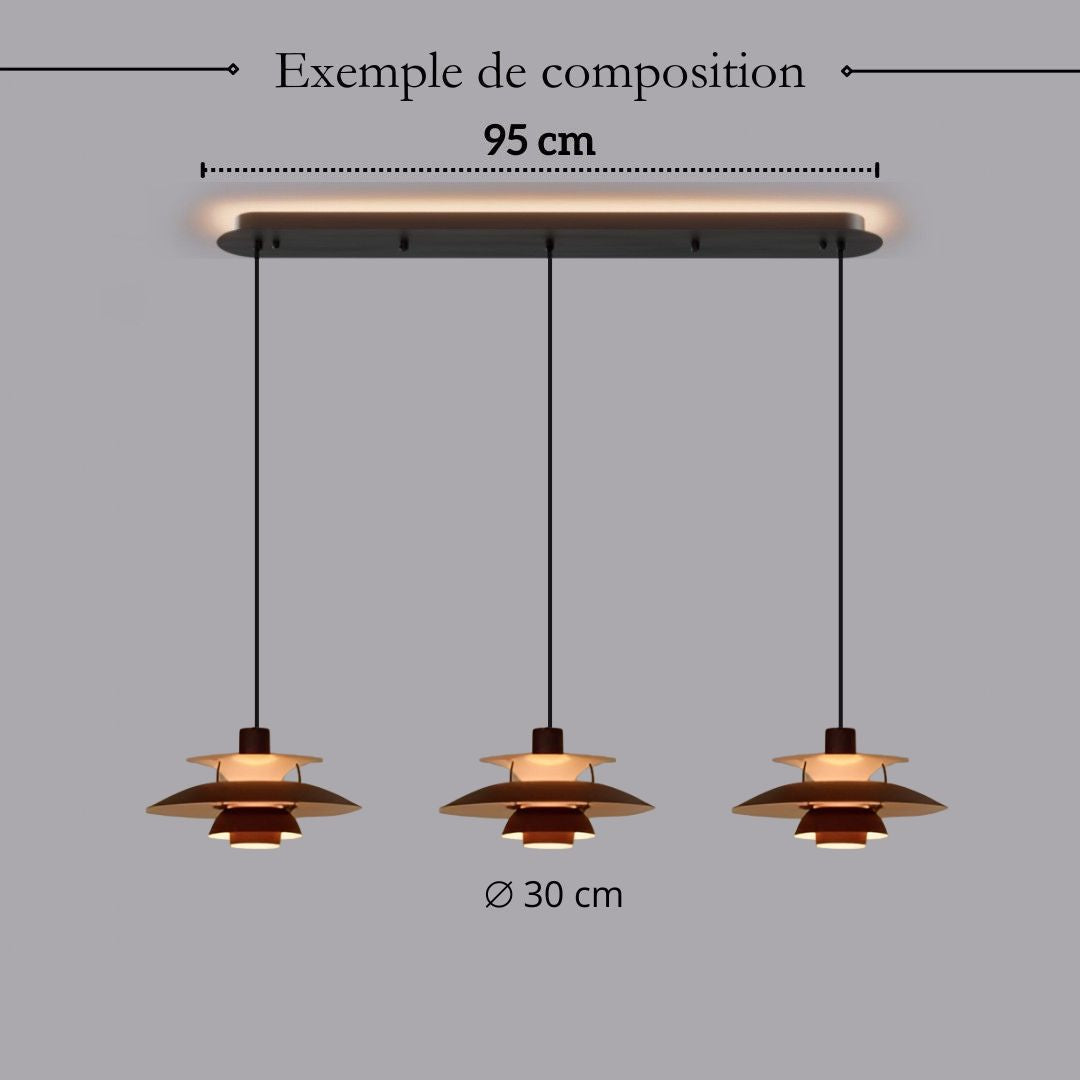 Suspension design soucoupes multicolores | Pop & Rétro chic