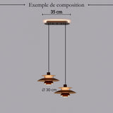 Suspension design soucoupes multicolores | Pop & Rétro chic