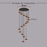Suspension design soucoupes multicolores | Pop & Rétro chic