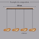 Suspension design en rotin tressé | Forme organique et chaleureuse