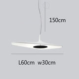 Suspension noire ou blanche au design avant gardiste Blanc | 60 cm / Blanc froid