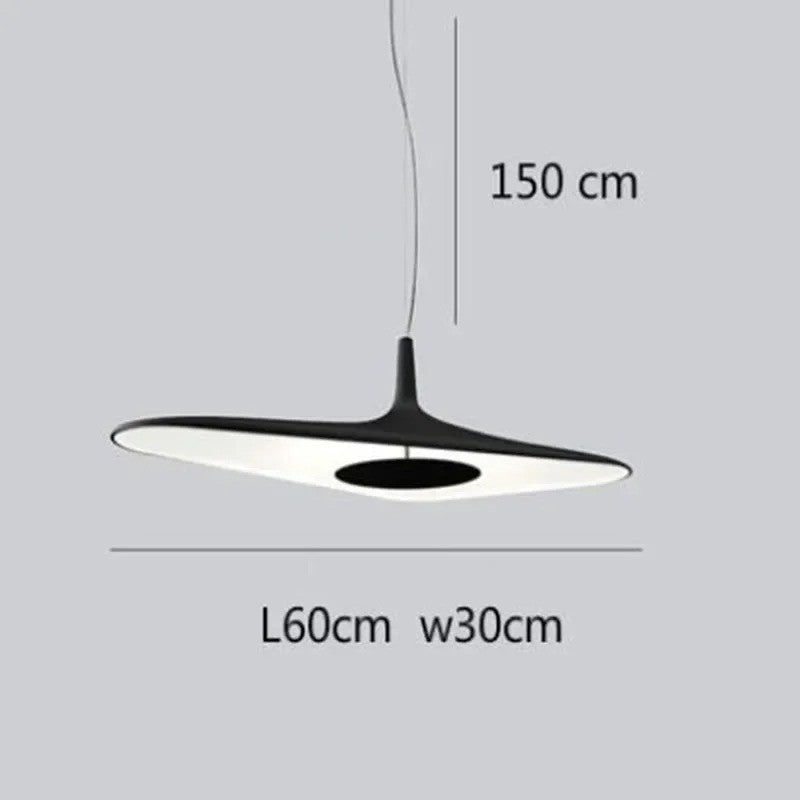 Suspension noire ou blanche au design avant gardiste Noir | 60 cm / Blanc froid