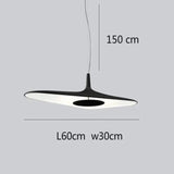 Suspension noire ou blanche au design avant gardiste Noir | 60 cm / Blanc froid