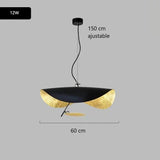 Suspension chic au design moderne | Noir & or ou blanche & or 60 cm Noir et Or / Blanc chaud