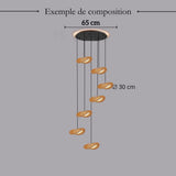 Suspension design en rotin tressé | Forme organique et chaleureuse
