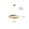 Suspension ruban LED torsadé | Fluidité sculpturale & lumière design 65 cm / Or / Blanc chaud