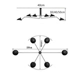 Plafonnier & Applique murale multi bras articulés | Style art nordique Noir / 6 têtes | Moyen / Blanc chaud