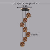 Suspension bois sculpté en forme de pomme de pin | Chic & naturel