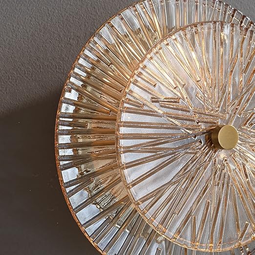 Applique murale ronde en verre rayonnant | Luminaire sculptural au style chic et raffiné