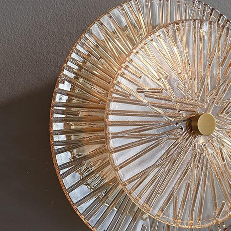 Applique murale ronde en verre rayonnant | Luminaire sculptural au style chic et raffiné