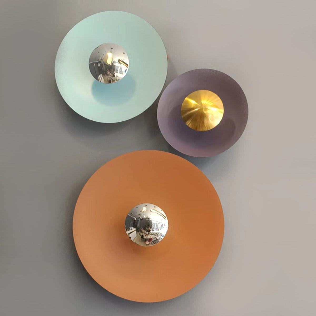 Applique murale circulaire éclipse| Luminaire mural multicolore au style artistique et sculptural