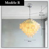 Lustre design en coquillages naturelles