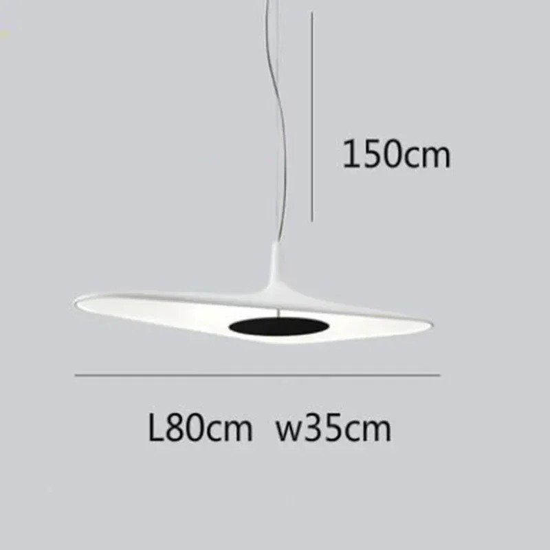 Suspension noire ou blanche au design avant gardiste Blanc | 80 cm / Blanc froid