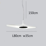 Suspension noire ou blanche au design avant gardiste Blanc | 80 cm / Blanc froid