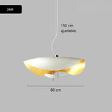 Suspension chic au design moderne | Noir & or ou blanche & or 80 cm Blanc et Or / Blanc chaud