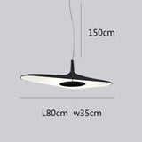 Suspension noire ou blanche au design avant gardiste Noir | 80 cm / Blanc froid