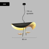Suspension chic au design moderne | Noir & or ou blanche & or 80 cm Noir et Or / Blanc froid