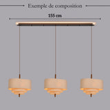 Suspension tissu spirale et bois | Élégance contemporaine