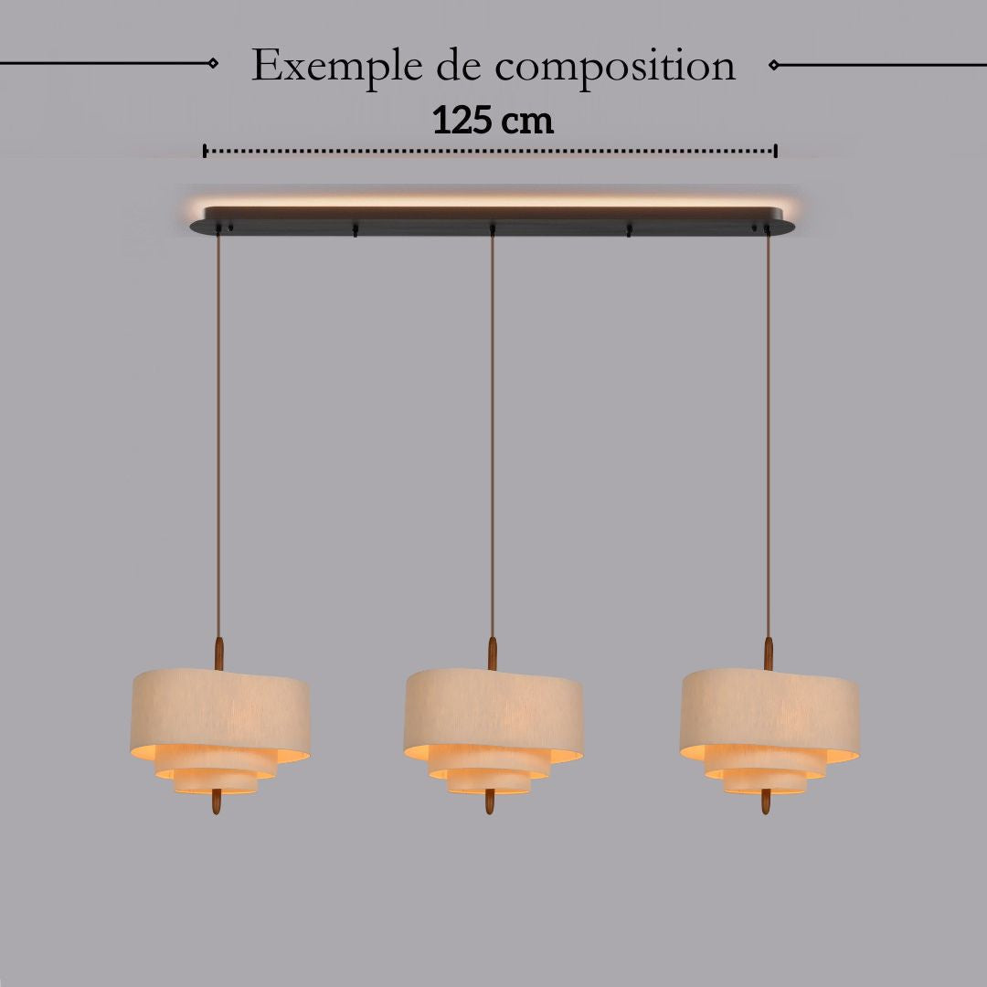 Suspension tissu spirale et bois | Élégance contemporaine