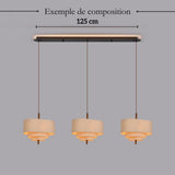 Suspension tissu spirale et bois | Élégance contemporaine