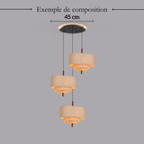 Suspension tissu spirale et bois | Élégance contemporaine