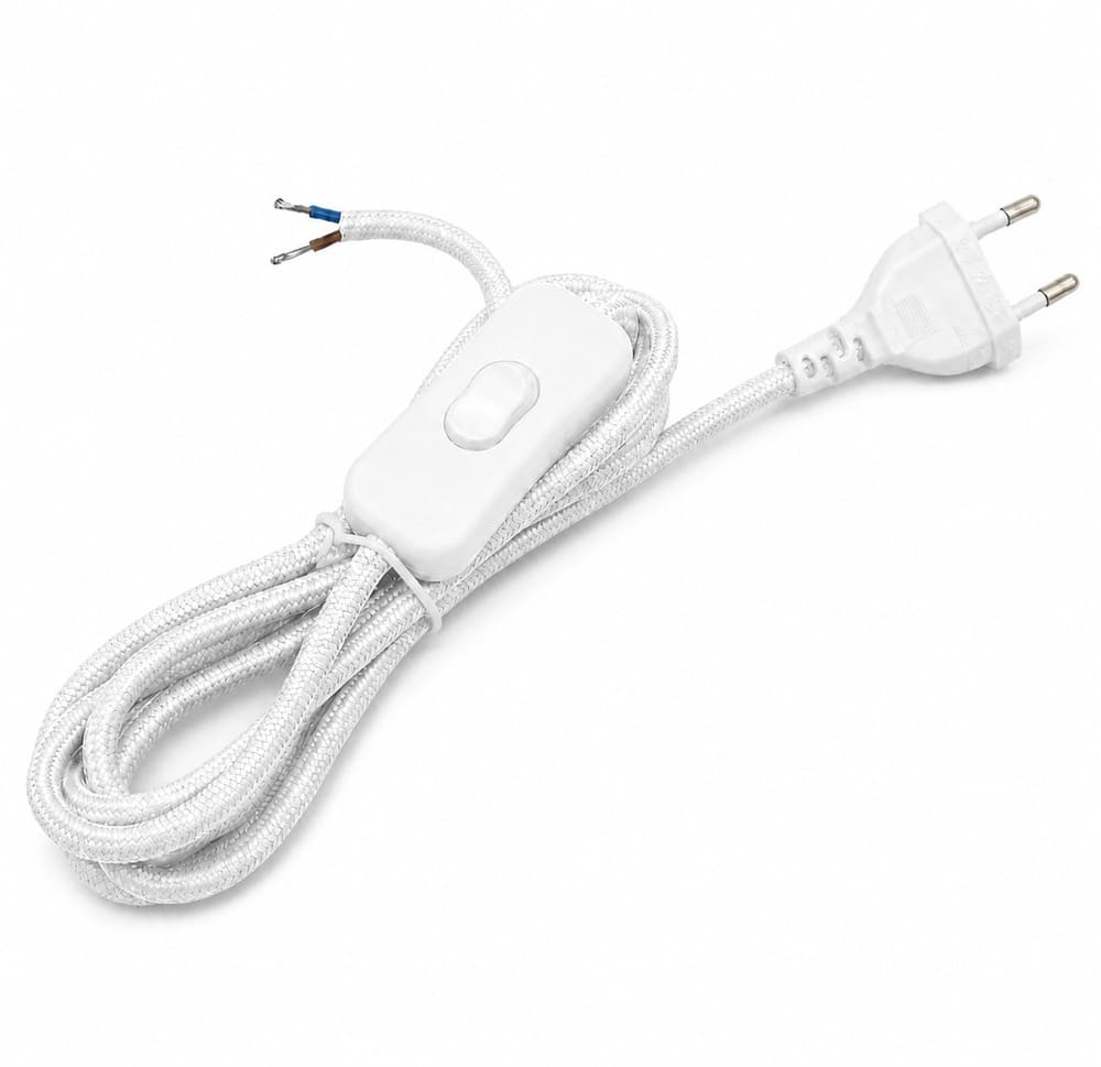 Kit câble textile avec interrupteur pour applique murale – 2 m