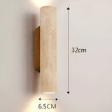 Applique murale cylindre en pierre naturelle | Éclairage doux haut et bas A / XL / Blanc froid