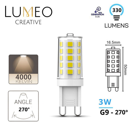 ampoule g9 led 3w 30w 330 lumens blanc neutre lumeo creative