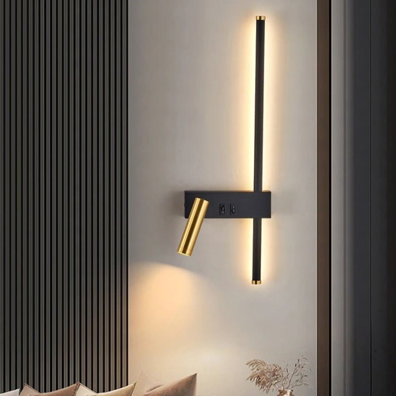 Applique murale LED & liseuse intégrée | Design asymétrique gauche/droite