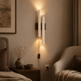 Applique murale travertin & bois | Luminaire en pierre naturelle ORGUE