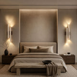 Applique murale travertin & bois | Luminaire en pierre naturelle ORGUE
