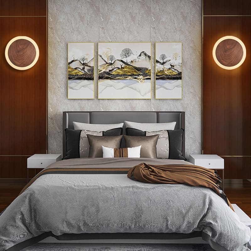 Applique murale bois cercle lumineux | Design chic et naturel