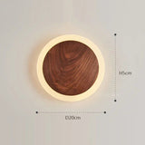 Applique murale bois cercle lumineux | Design chic et naturel 20 cm / Blanc froid
