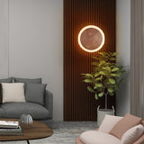Applique murale bois cercle lumineux | Design chic et naturel