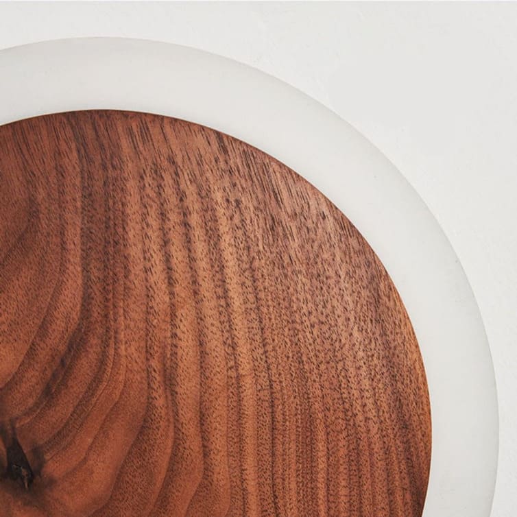 Applique murale bois cercle lumineux | Design chic et naturel