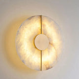 Applique murale en marbre naturel | Minimalisme sculptural & lumière indirecte B | Or / 20cm / Blanc chaud