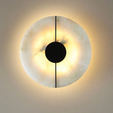 Applique murale en marbre naturel | Minimalisme sculptural & lumière indirecte B | Noir / 20cm / Blanc chaud