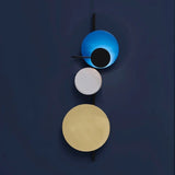Applique murale graphique à disques colorés Moyen | Bleu / Sans prise / Blanc chaud