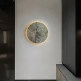 Applique murale ronde en pierre verte naturelle