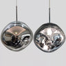 Suspension en verre soufflé style boule de lave | Création modulable 15 cm / PVC / Argent