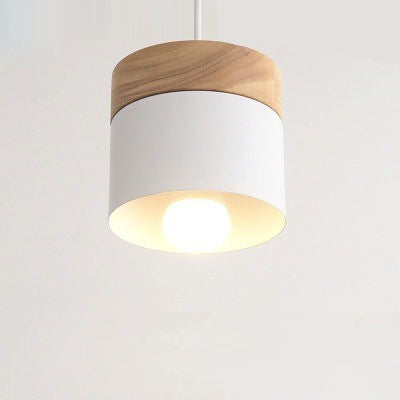 Suspension bois et métal coloré style nordique Blanc
