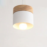 Suspension bois et métal coloré style nordique Blanc
