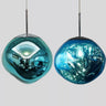 Suspension en verre soufflé style boule de lave | Création modulable 15 cm / PVC / Bleu