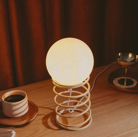 Lampe à poser design globe ressort | Élégance contemporaine B